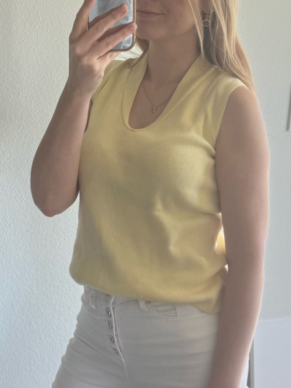 Classic Butter Yellow Sleeveless Top - Picture 7 of 9